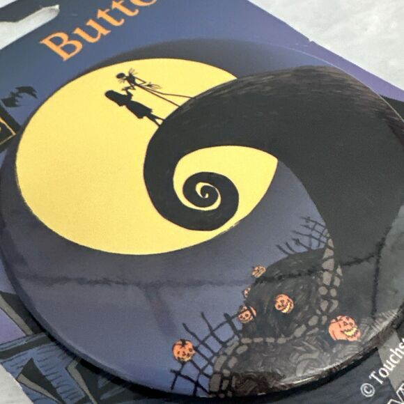 Vintage Y2K Hot Topic Nightmare Before Christmas 3" Button Pin Hill Touchstone - Picture 3 of 4